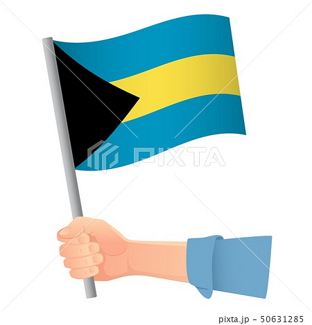 Bahamas flag in hand Bahamas flag in hand 50631285