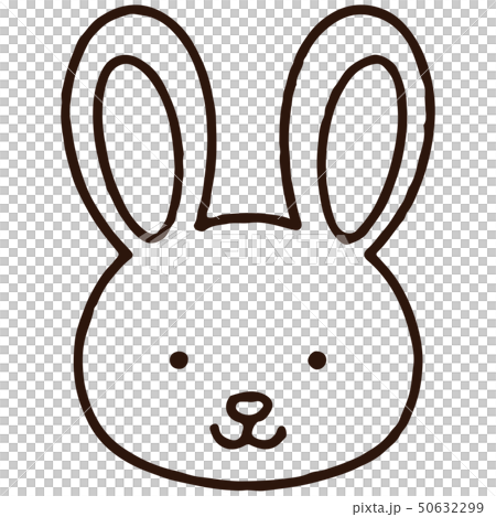 Simple and cute rabbit illustration line art only 50632299