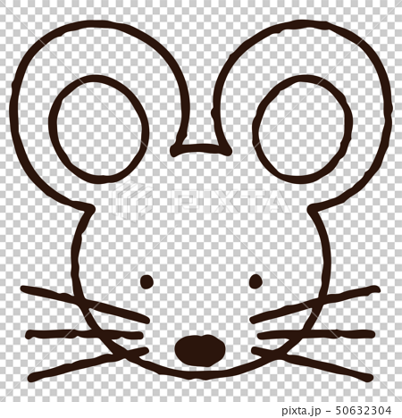 Simple and cute mouse illustration line art only - Stock Illustration  [50632304] - PIXTA