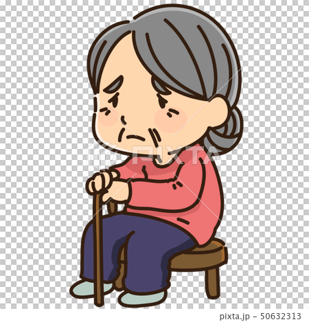 椅子に座る高齢女性のイラスト 50632313