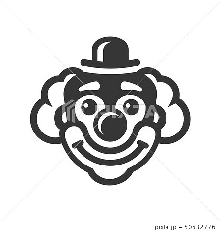 Smiley Clown Face Icon On White Background Vectorのイラスト素材 50632776 Pixta