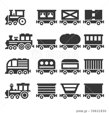 Train Icons Set on White Background. Vector Train Icons Set on White Background. Vector 50632830