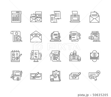 Billing line icons, signs, vector set, outline illustration concept  50635205