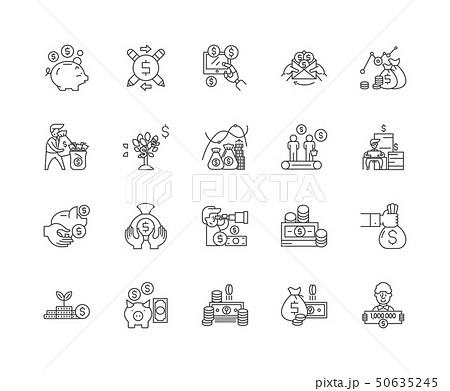Benefits line icons, signs, vector set, outline illustration concept  50635245