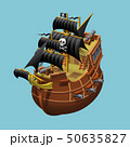 Pirate sailing old ship axonometric vector illustration 50635827