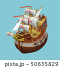 Galleon sailing old ship axonometric vector illustration 50635829