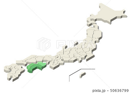 日本地図 四国地方 Set 2 のイラスト素材