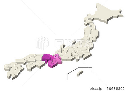 日本地図 近畿地方 Set 2 のイラスト素材 50636802 Pixta