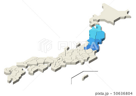 日本地図 東北地方 Set 2 のイラスト素材