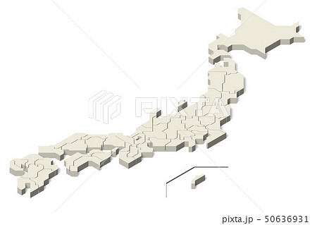 日本地図 白地図 県別 Set 2 のイラスト素材