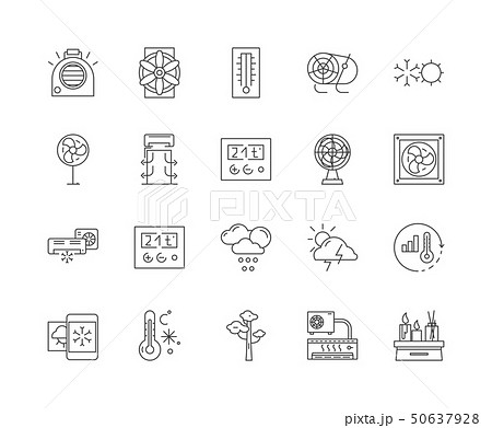 Air conditioner line icons, signs, vector set, outline illustration concept  50637928