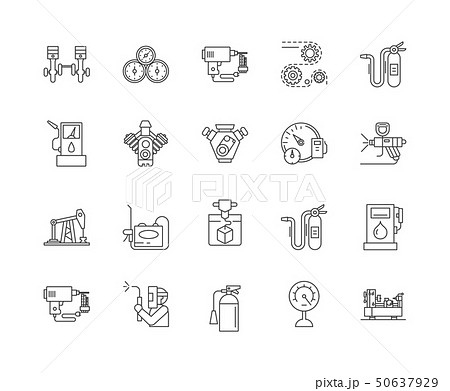 Air and gas compressors line icons, signs, vector set, outline illustration concept  50637929