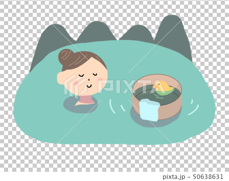 山と野外温泉に入浴するリラックスした女性 山と野外温泉に入浴するリラックスした女性 50638631