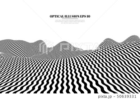 Optical illusion lines background. Abstract 3d black and white illusions. Conceptual design of Optical illusion lines background. Abstract 3d black and white illusions. Conceptual design of 50639331