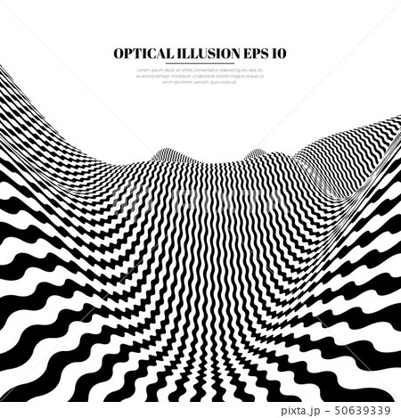Optical illusion lines background. Abstract 3d black and white illusions. Conceptual design of Optical illusion lines background. Abstract 3d black and white illusions. Conceptual design of 50639339