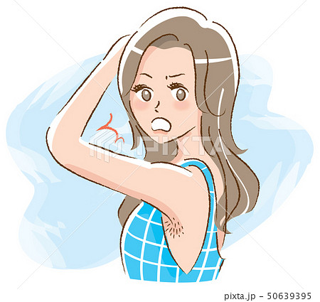 脇毛に驚く女性 50639395