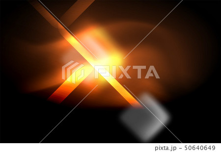 Neon square and line lights on dark background with blurred effects Neon square and line lights on dark background with blurred effects 50640649