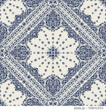 Seamless Pattern Based On Ornament Paisley Bandana Print Vector