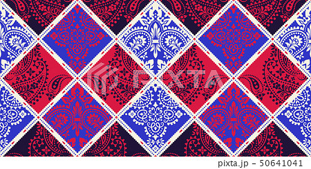 Seamless pattern based on ornament paisley Bandana Print. Vector ornament paisley Bandana Print 50641041