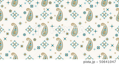 Seamless pattern based on ornament paisley Bandana Print. Vector ornament paisley Bandana Print 50641047