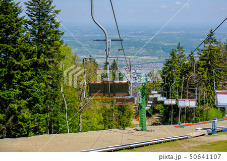 Empty ski lift in the summer Empty ski lift in the summer 50641107