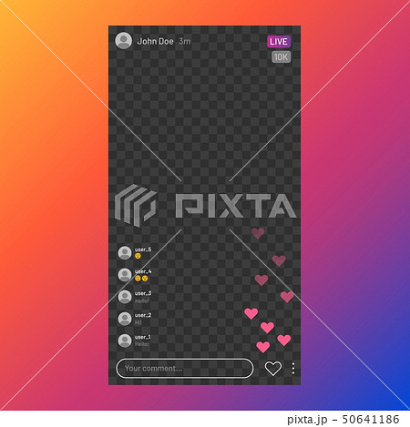 Instagram Stream Interface Social Media Live のイラスト素材
