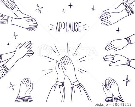 Doodle applause. Happy people hands, high five illustration, sketch draw of clapping hands. Vector Doodle applause. Happy people hands, high five illustration, sketch draw of clapping hands. Vector 50641215