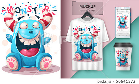 Crazy monster - mockup for your idea. 50641572