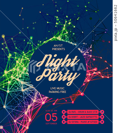 Night Disco Party Vector Poster Background. Modern design Night Disco Party Vector Poster Background. Modern design 50641662