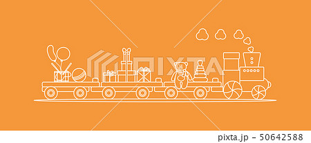 Train carries toys Gifts for holidays to children Train carries toys Gifts for holidays to children 50642588