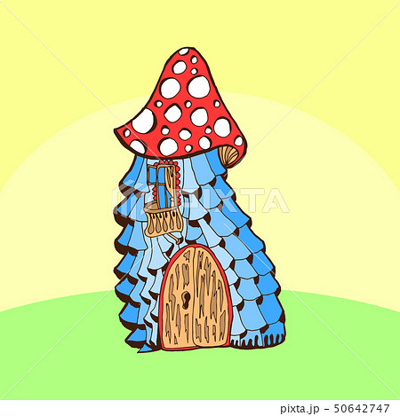 Fairy cartoon doodle style ornamental colorful house. Fairy cartoon doodle style ornamental colorful house. 50642747