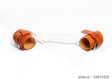 Light brown leather handcuffs 50642820