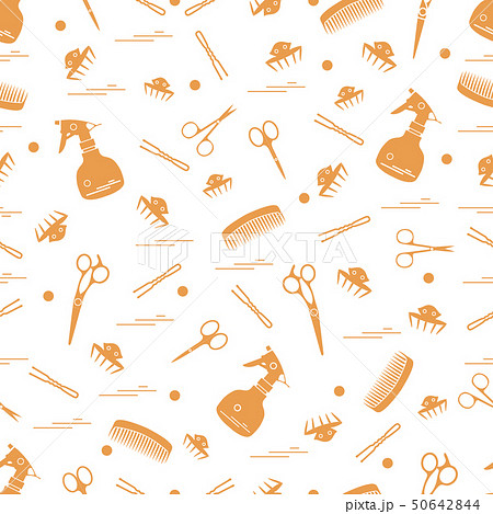 Cute pattern of scissors, combs, hairclip, 50642844