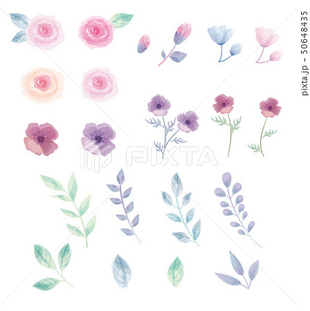 Watercolor Style Illustration Set Of Flowers Stock Illustration