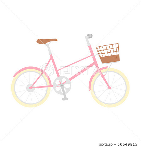 自転車のイラスト 可愛いピンク色のかご付き自転車 のイラスト素材 50649815 Pixta