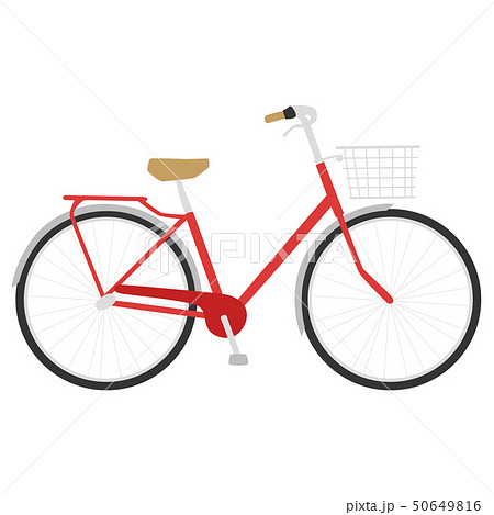 自転車のイラスト 赤いポップなカラーの自転車 のイラスト素材