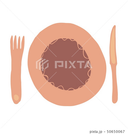 Fork, Knife, Spoon and Plates. Freehand hand drawn tableware Fork, Knife, Spoon and Plates. Freehand hand drawn tableware 50650067