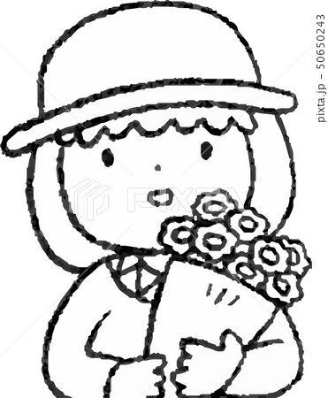 花束 女の子 手描き 色鉛筆風 イラスト 花束 女の子 手描き 色鉛筆風 イラスト 50650243
