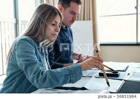 外国人　インバウンド　書道体験 50651964