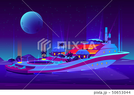 Night party on future cruise ship vector 50653044