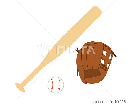 スポーツ3 野球 グローブ バット ボールのイラスト素材