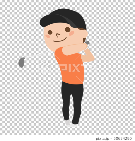Illustration of a young man. Young men enjoying sports golf. Illustration of a young man. Young men enjoying sports golf. 50654290