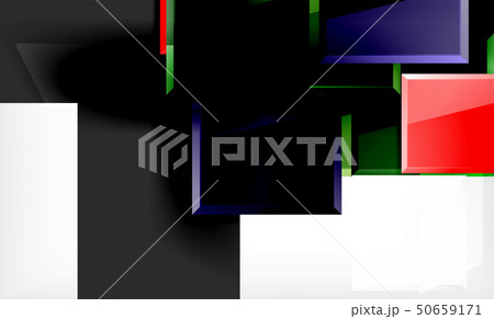 Bright colorful square shape blocks geometrical background Bright colorful square shape blocks geometrical background 50659171
