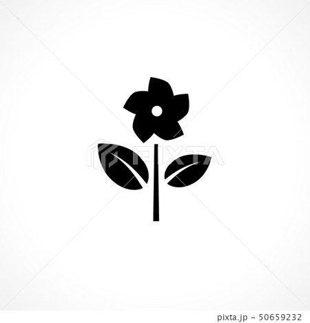 Black flower plant icon. Floral glyph sign. Herbal 50659232