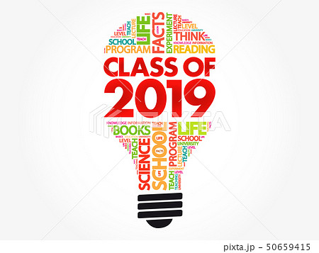 CLASS OF 2019 bulb word cloud collage CLASS OF 2019 bulb word cloud collage 50659415