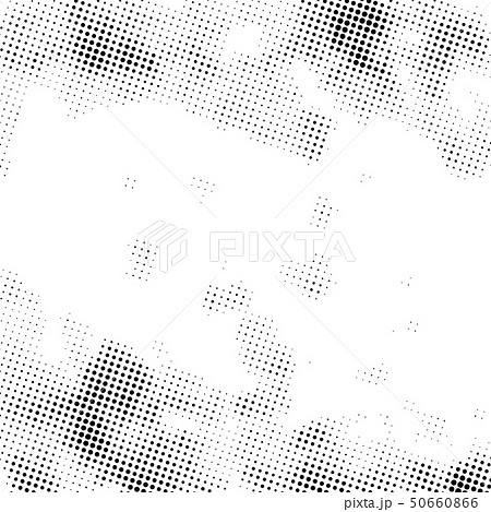 Black grunge halftone dots, square pattern on 50660866