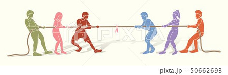 Children playing tug of war cartoon graphic vector Children playing tug of war cartoon graphic vector 50662693