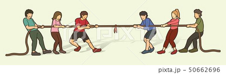 Children playing tug of war cartoon graphic vector Children playing tug of war cartoon graphic vector 50662696