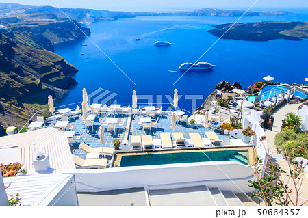 Cafe in Santorini Island in Greece Cafe in Santorini Island in Greece 50664357