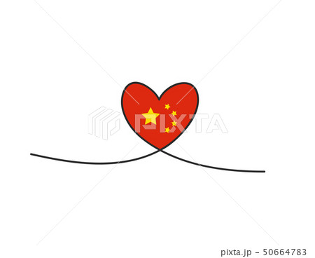 Love with hearts in continuous drawing lines in a flat style in continuous drawing lines and hinese 50664783
